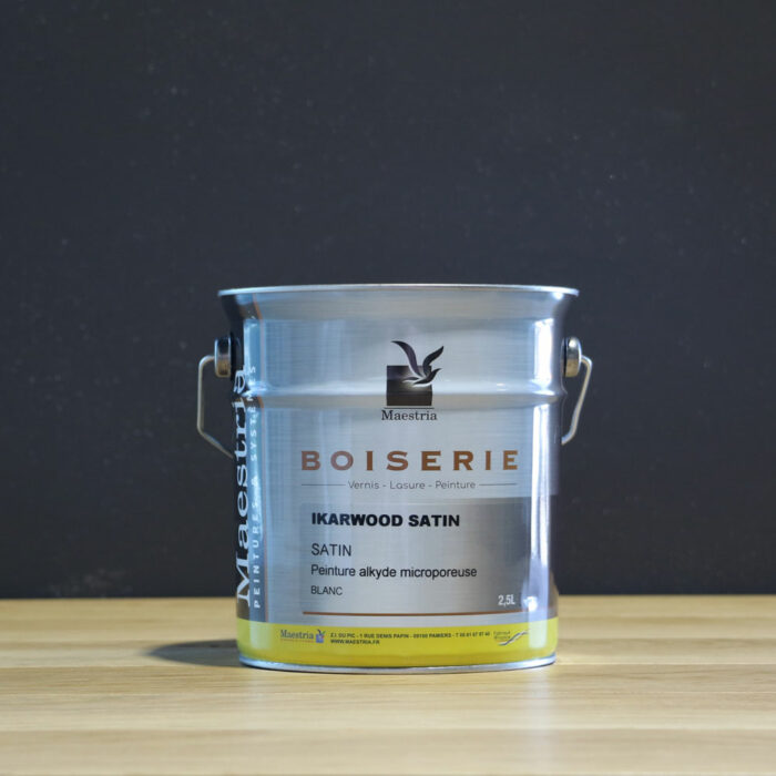 Peinture boiserie IKARWOOD satin blanche 2,5 litres