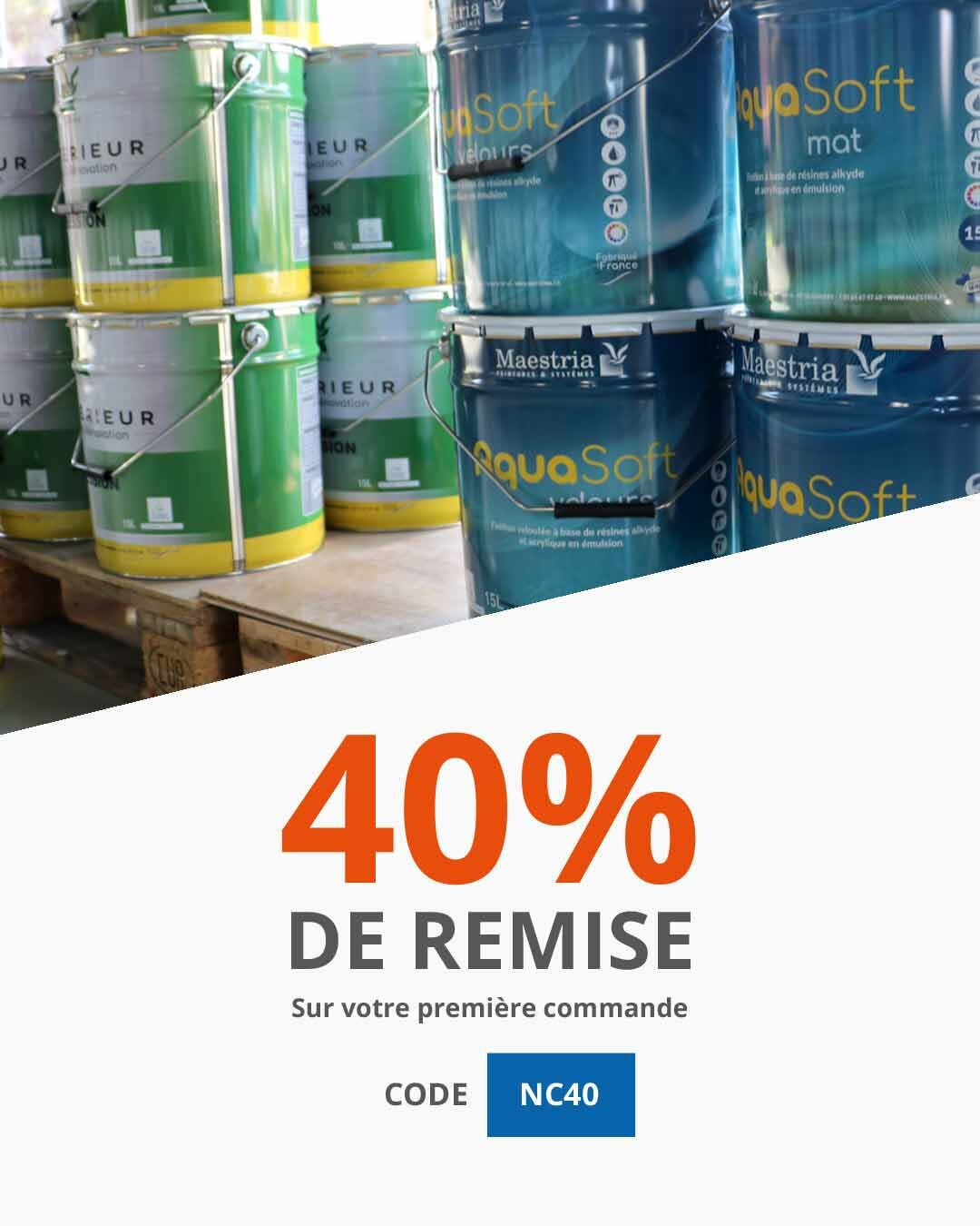 40% de remise sur votre première commande