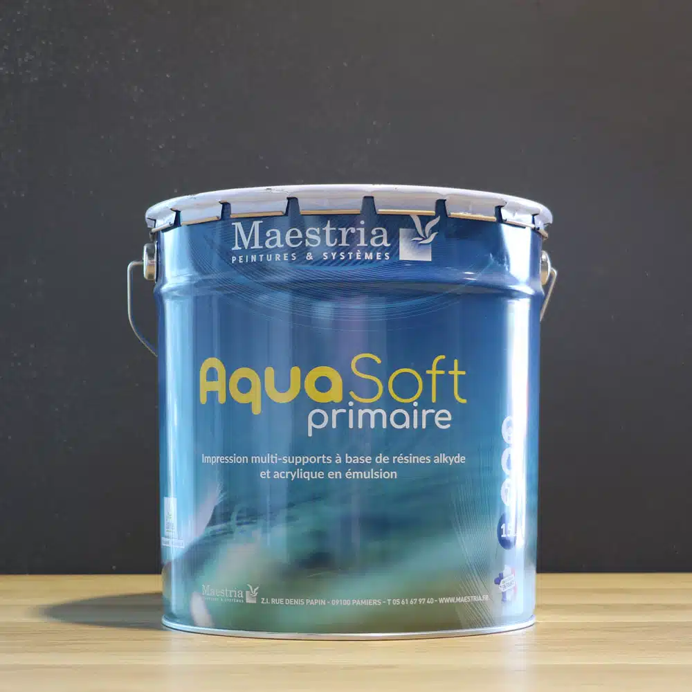 Pot de peinture Maestria Aquasoft Primaire blanc 15 litres