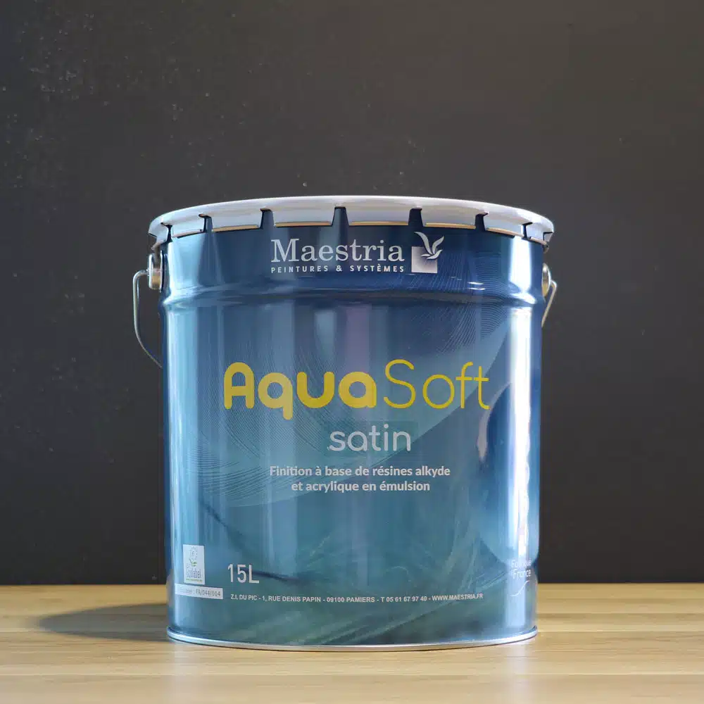 Pot de peinture Maestria Aquasoft Satin blanc 15 litres